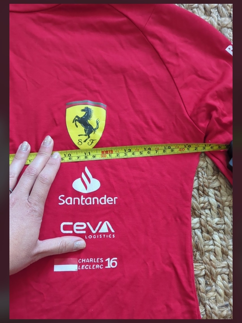 Scuderia Ferrari Charles Leclerc 16 F1 Racing Shirt - Men's L, Fits Smaller - Picture 5 of 6